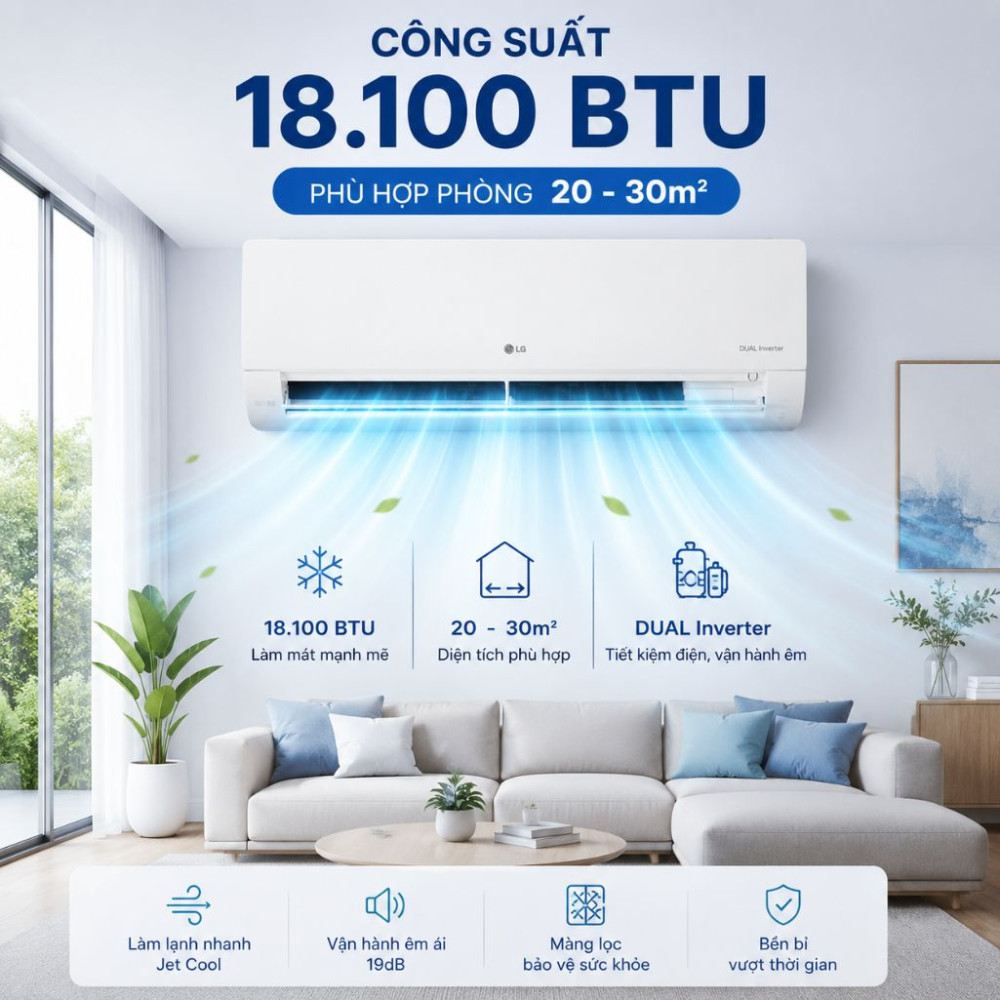 Máy lạnh LG Inverter 2 HP IEC18M2 - Hàng chính hãng