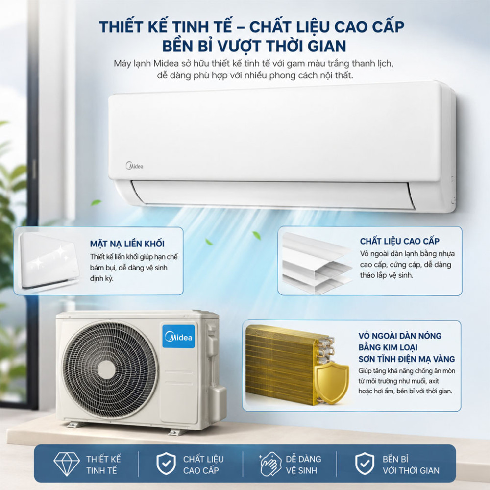 Máy lạnh Midea 1HP MSFQ-09CRN8 - Hàng chính hãng