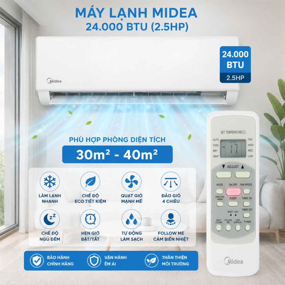 Máy lạnh Midea 2.5HP MSFQ-24CRN8 - Hàng chính hãng