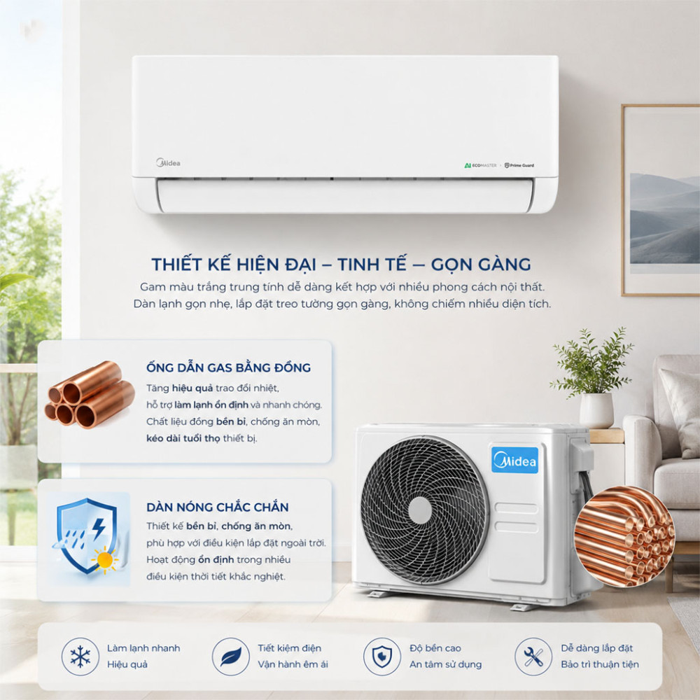 Máy lạnh Midea Inverter 1.5HP MSCE-13CRFN8 - Hàng chính hãng