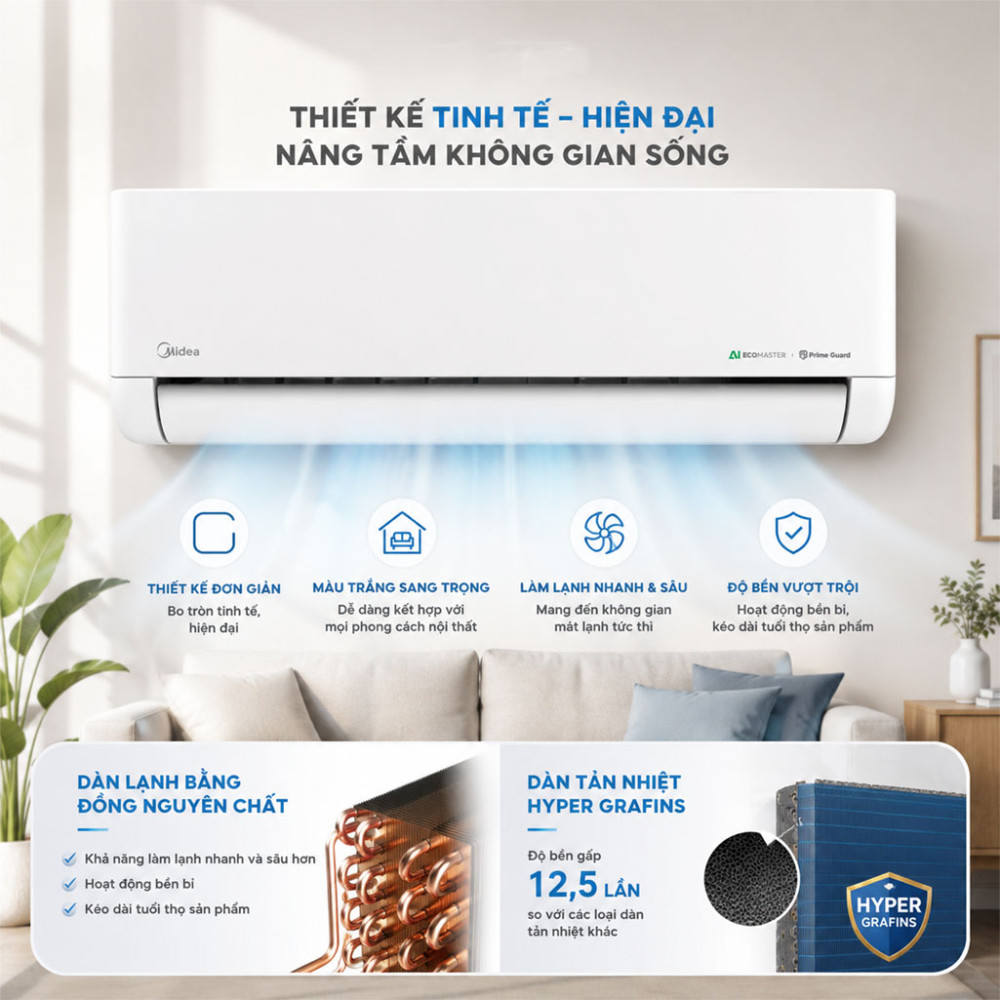 Máy lạnh Midea Inverter 1HP MSCE-10CRFN8 - Hàng chính hãng