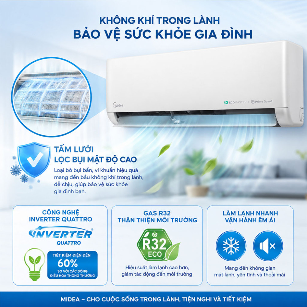 Máy lạnh Midea Inverter 2HP MSCE-19CRFN8 - Hàng chính hãng