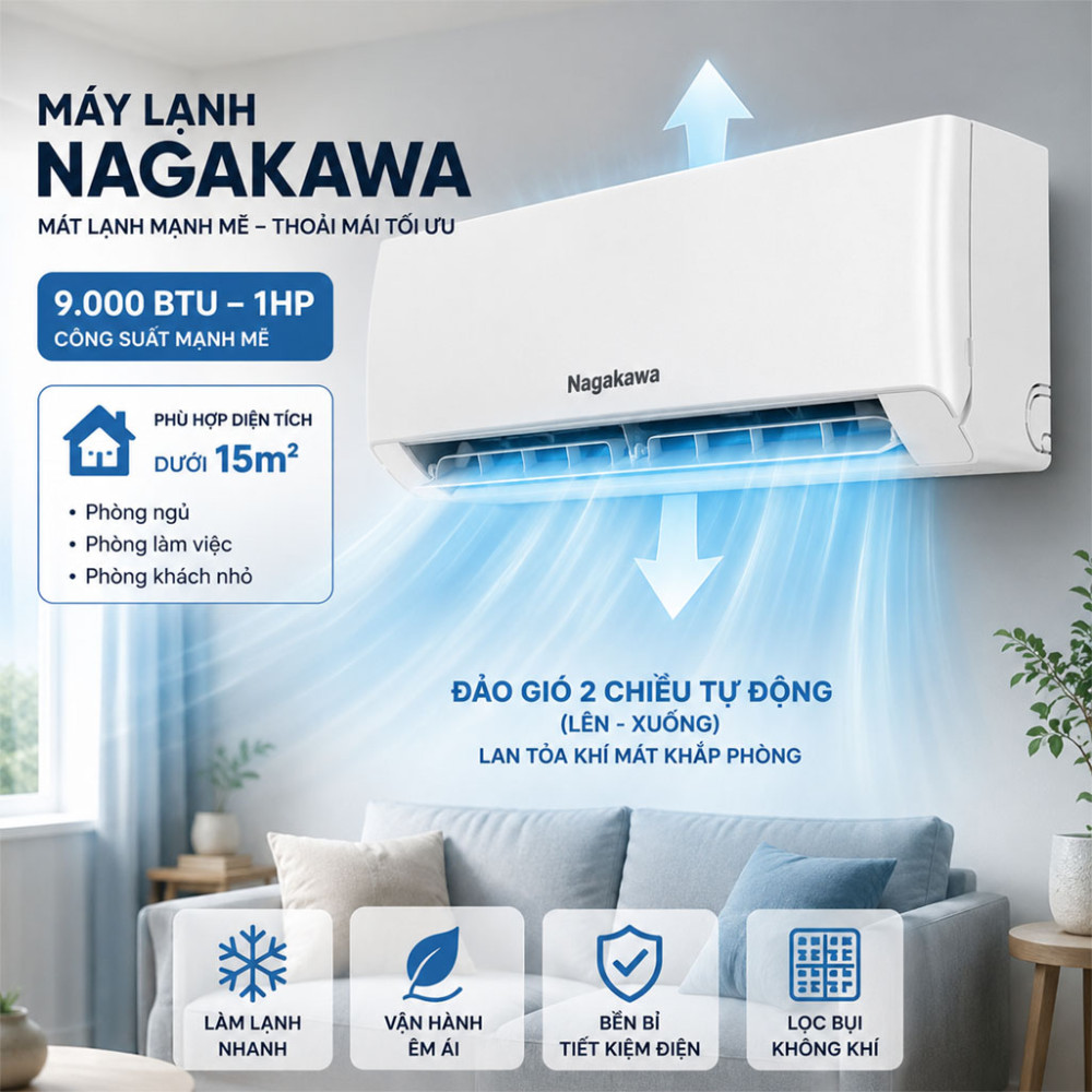 Máy lạnh Nagakawa 1HP NS-C09R2U86 - Hàng chính hãng