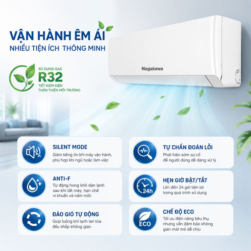 Máy lạnh Nagakawa 2HP NS-C18R2U86 - Hàng chính hãng