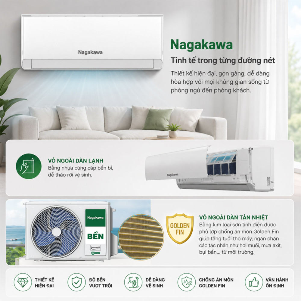 Máy lạnh Nagakawa Inverter 2.0 HP NIS-C18R2U51 - Hàng chính hãng
