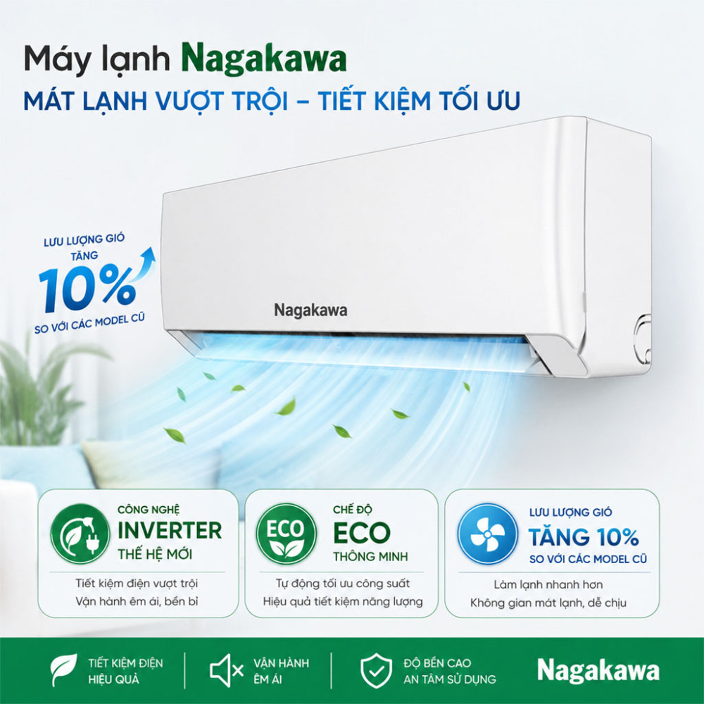 Máy lạnh Nagakawa Inverter 2.0 HP NIS-C18R2U51 - Hàng chính hãng