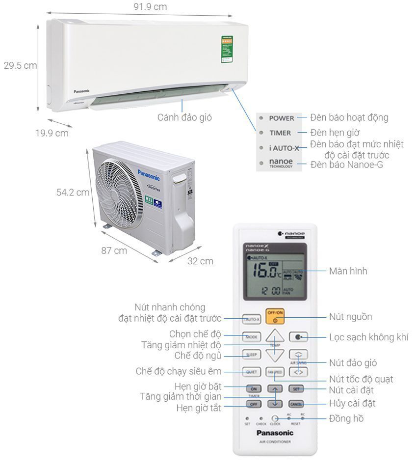 Máy lạnh Panasonic CU/CS-XU12UKH-8 - Hàng chính hãng