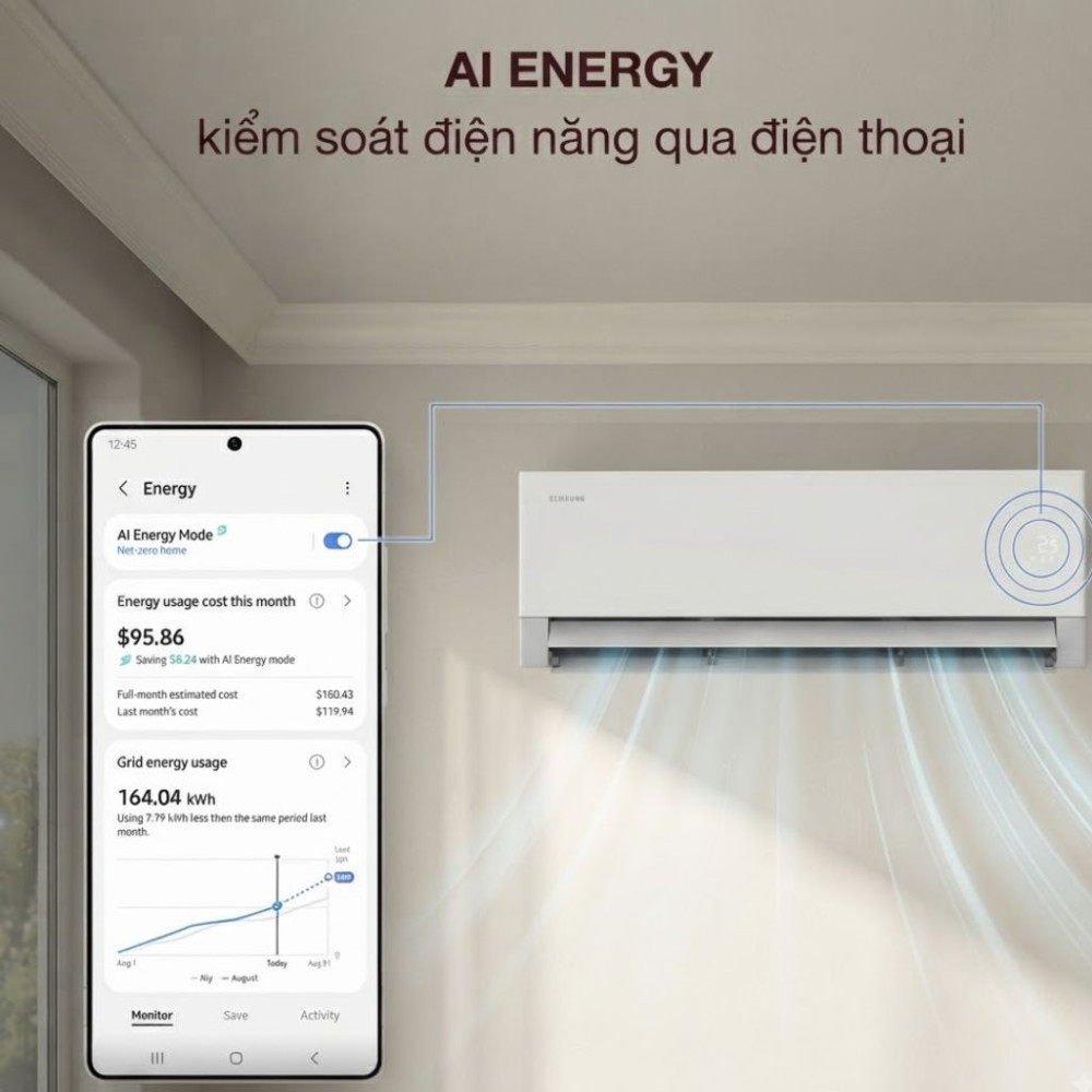 Máy lạnh Samsung Wind-Free Inverter 1 HP AR80H10DAAWNS - Hàng chính hãng