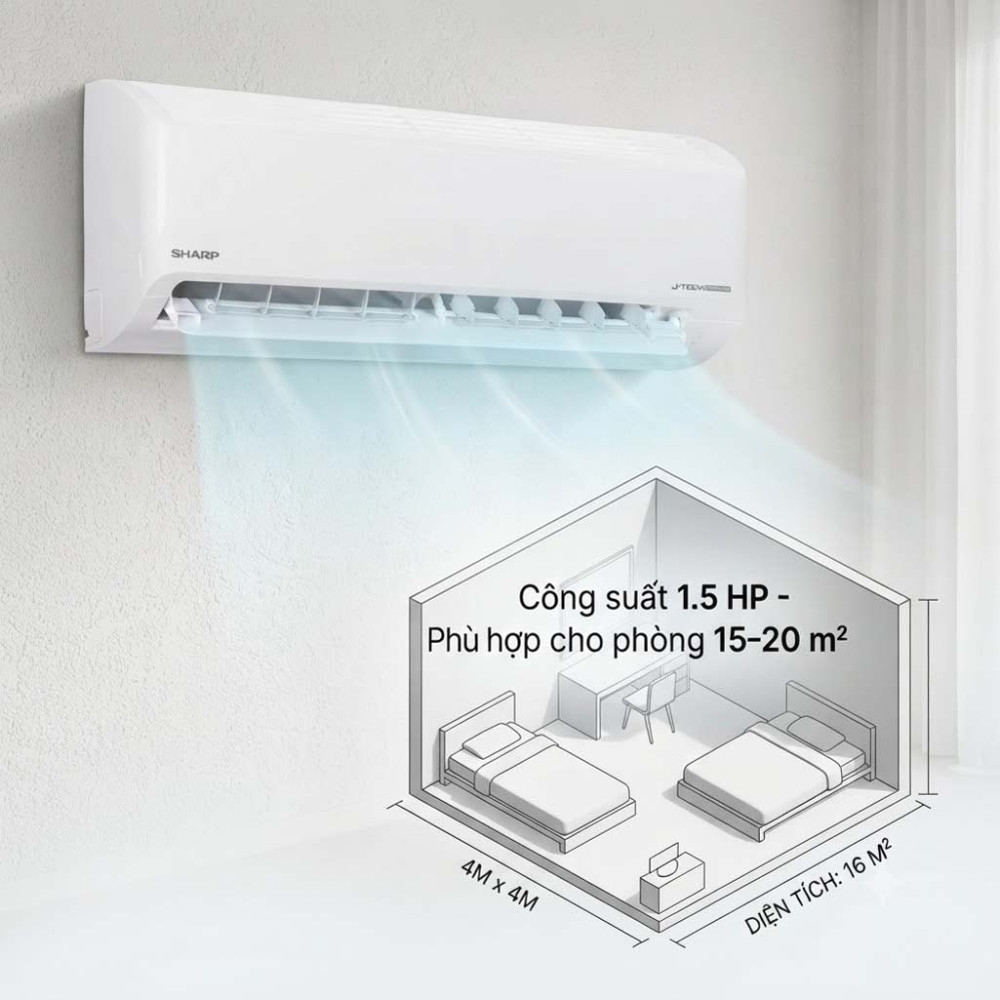 Máy lạnh Sharp Inverter 1.5 HP AH-X13DEW - Hàng chính hãng