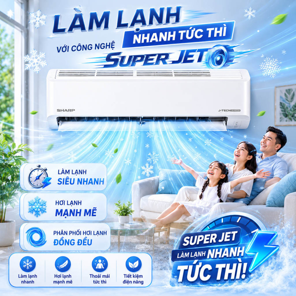  Máy lạnh Sharp Inverter 2HP AH-X18DEW - Hàng chính hãng