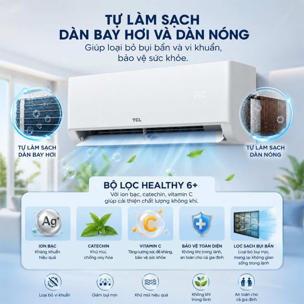 Máy lạnh TCL Inverter 1.5HP TAC-SA13CSV/ZA - Hàng chính hãng