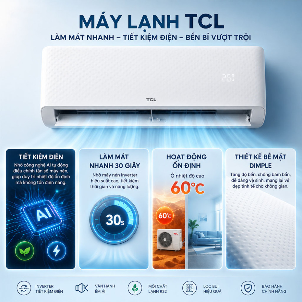 Máy lạnh TCL Inverter 2HP TAC-SA18CSV/ZA - Hàng chính hãng