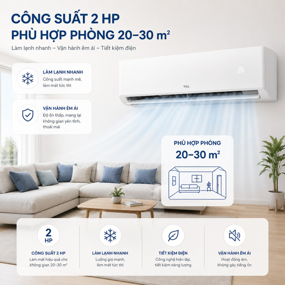Máy lạnh TCL Inverter 2 HP TBI-18CSD/TPHI - Hàng chính hãng