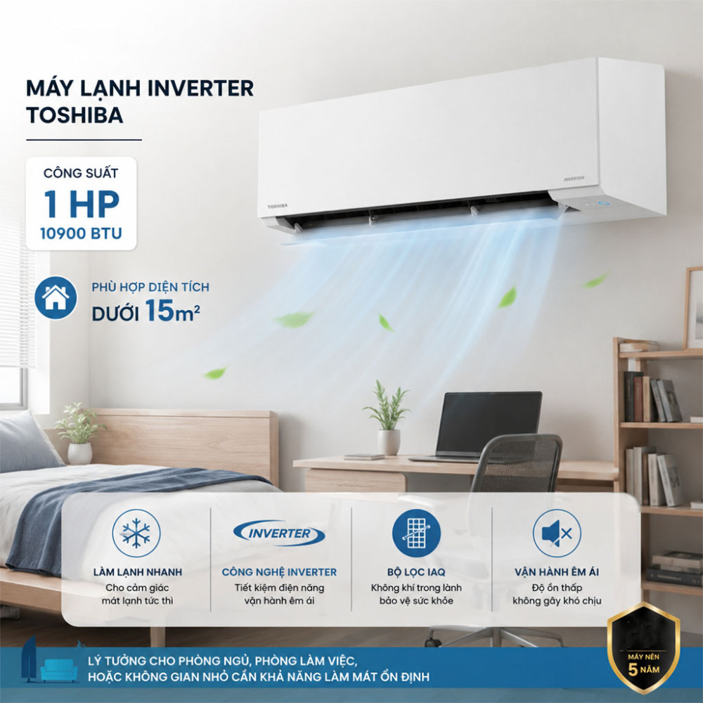 Máy lạnh Toshiba Inverter 1 HP RAS-H10F2KCVG-V - Hàng chính hãng
