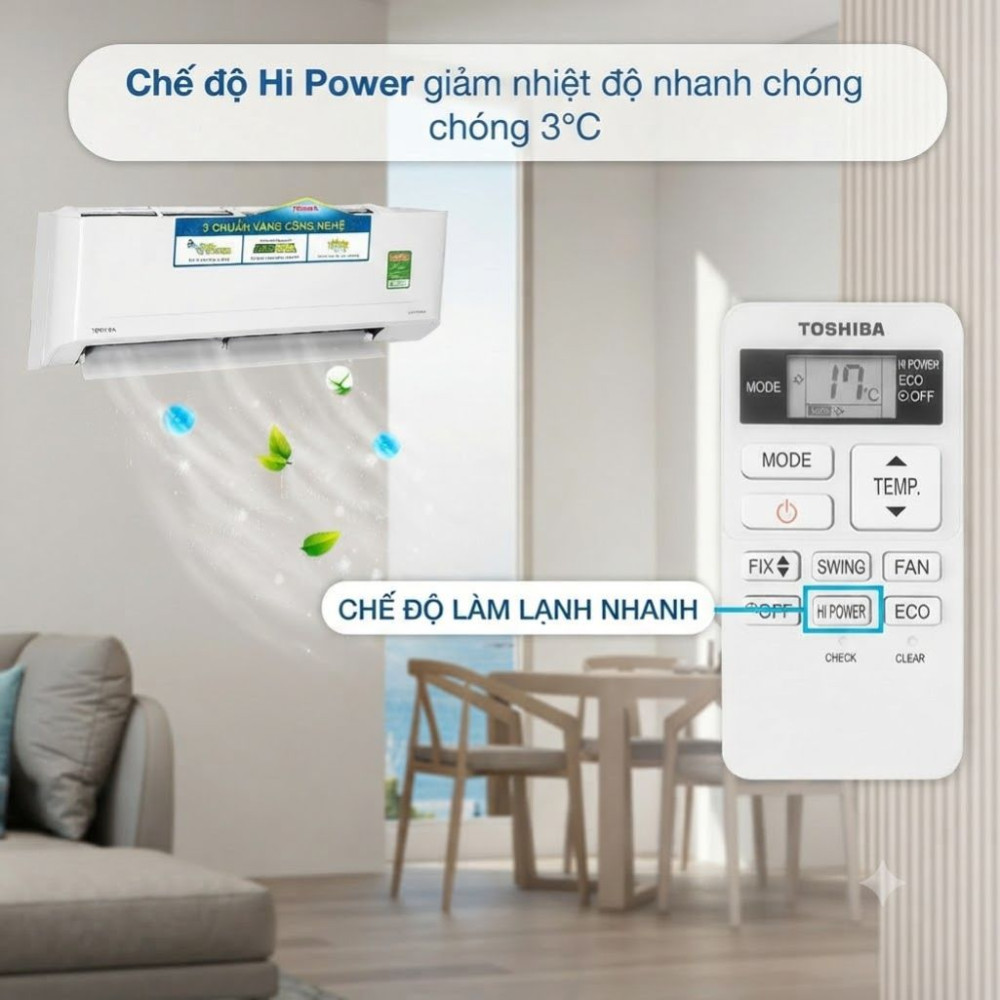 Máy lạnh Toshiba Inverter 1.5HP RAS-H13S4KCV2G-V - Hàng chính hãng