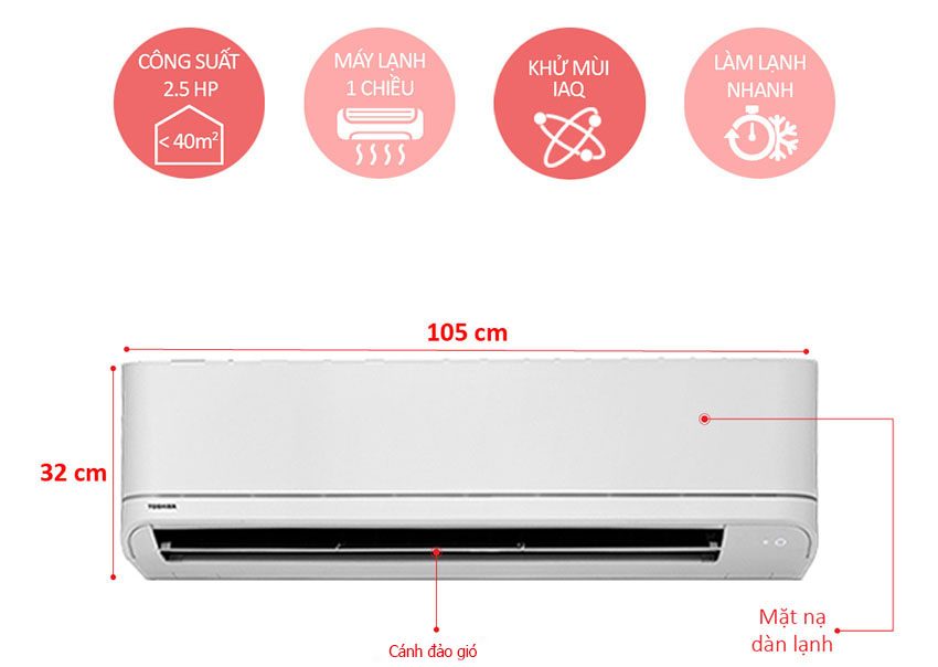 Máy lạnh Toshiba RAS-H24QKSG-V - Hàng chính hãng