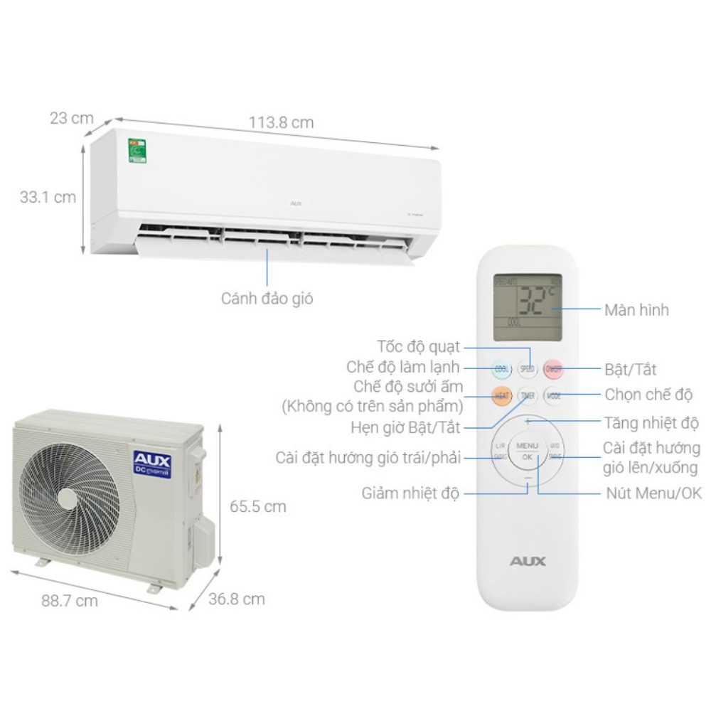 Máy lạnh AUX inverter 2.5 HP AW24CAA4DI-3VN - Hàng chính hãng