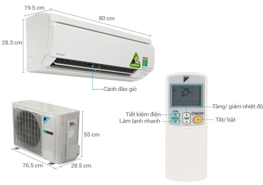 Máy lạnh inverter Daikin FTXS25GVMV - Hàng chính hãng