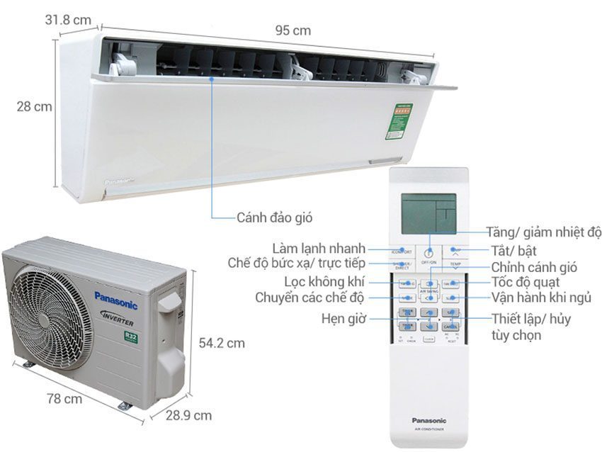Máy lạnh inverter Panasonic CU/CS-VU9SKH-8 - Hàng chính hãng