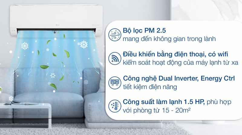 Máy lạnh LG Inverter 1.5HP V13WIN1 - Hàng chính hãng