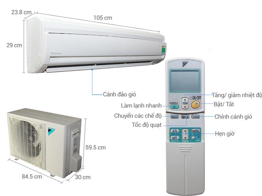Máy lạnh một chiều Daikin TNE50MV1V/RNE50MV1V (2.0HP) - Hàng chính hãng