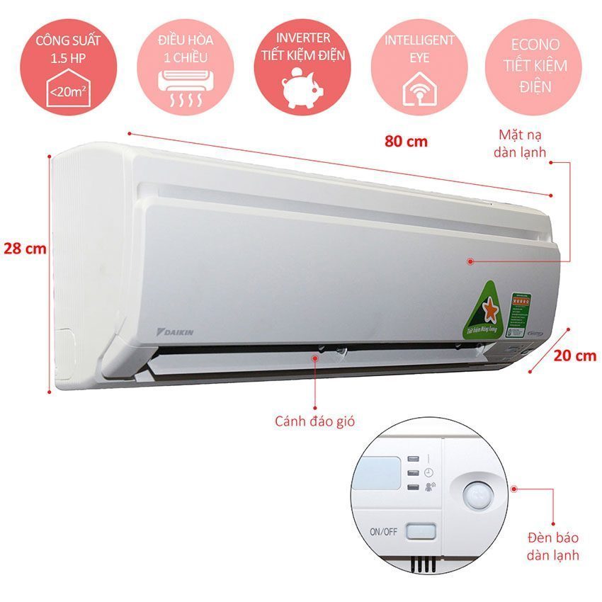 Máy lạnh một chiều inverter Daikin  FTKS35GVMV/RKS35GVMV - Hàng chính hãng
