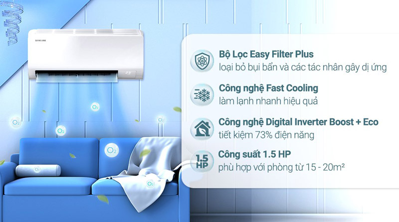 Máy lạnh Samsung Inverter 1.5 Hp AR13DYHZAWKNSV - Hàng chính hãng