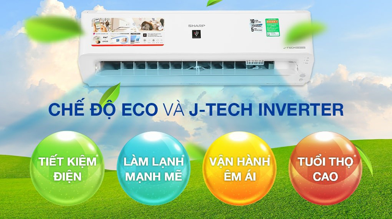 Máy lạnh Sharp inverter AH-XP10YHW - Hàng chính hãng