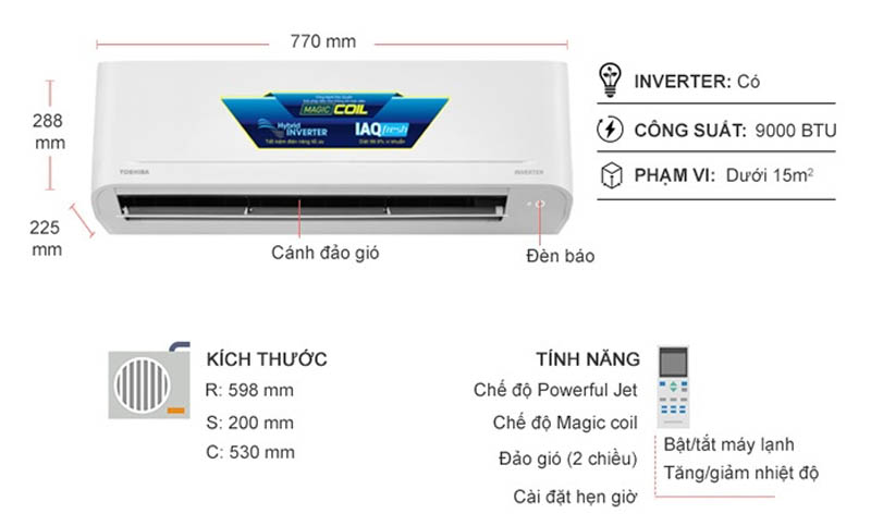 Máy lạnh Toshiba Inverter RAS-H10H4KCVG-V - Hàng chính hãng