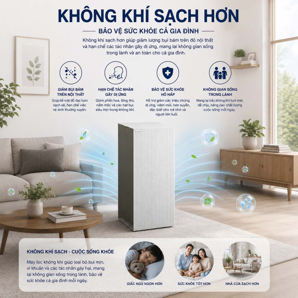 Máy lọc không khí Cuckoo Inspire Heritage AC-28AH10GNW - Hàng chính hãng