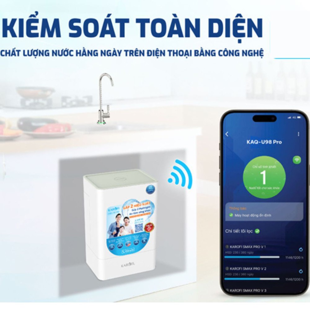 Máy lọc nước Karofi KAQ-U98 - Hàng chính hãng