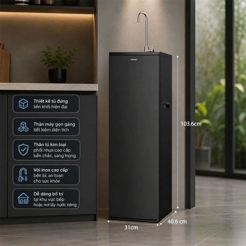 Máy lọc nước RO Hydrogen Toshiba TWP-NA1SVN(K) 10 lõi - Hàng chính hãng