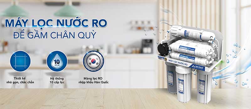 Máy lọc nước RO để gầm khung treo Hòa Phát HWU2A1022 - Hàng chính hãng