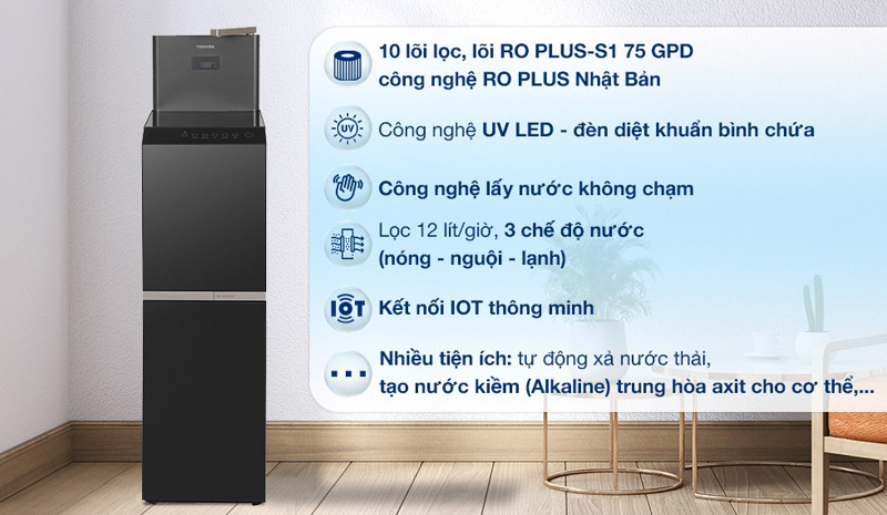 Máy lọc nước RO nóng nguội lạnh Toshiba TWP-W2398SVN(M) - Hàng chính hãng