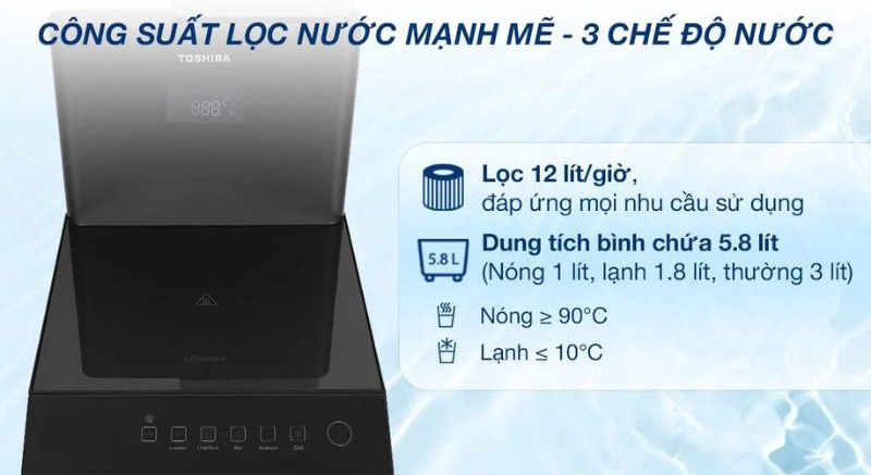 Máy lọc nước RO nóng nguội lạnh Toshiba TWP-W2398SVN(M) - Hàng chính hãng