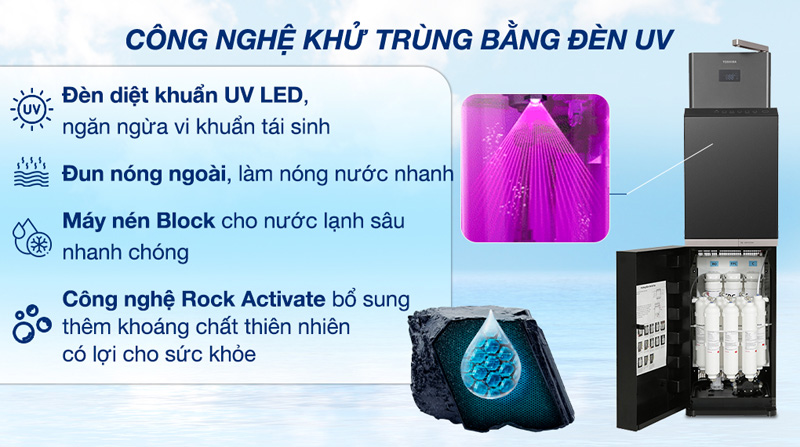 Máy lọc nước RO nóng nguội lạnh Toshiba TWP-W2398SVN(M) - Hàng chính hãng