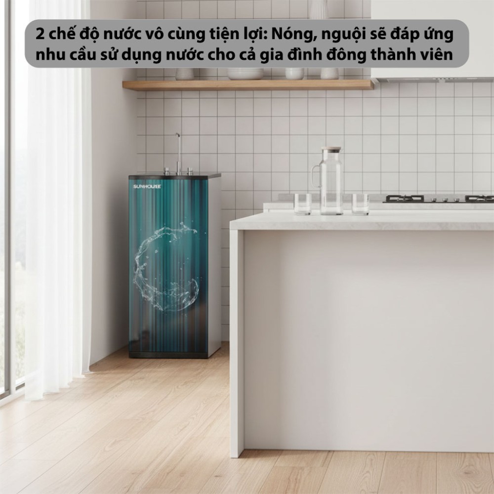 Máy lọc nước RO nóng nguội 9 lõi Sunhouse SHA76217CK - Hàng chính hãng