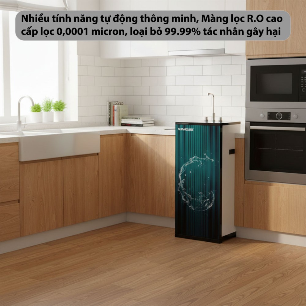 Máy lọc nước RO nóng nguội 9 lõi Sunhouse SHA76217CK - Hàng chính hãng