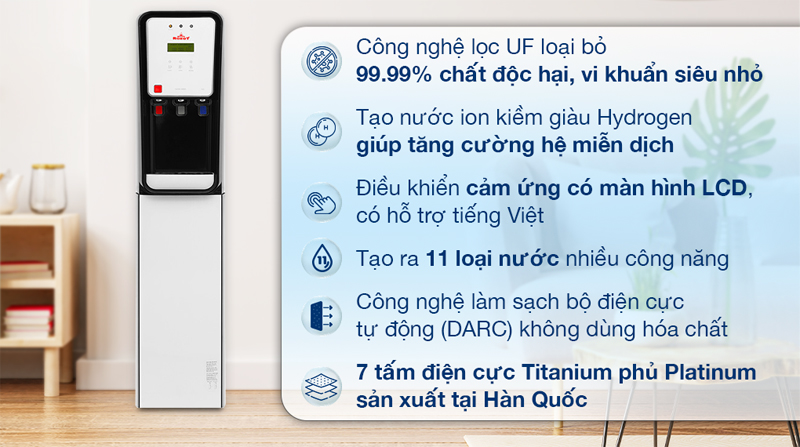 Máy lọc nước điện giải nóng nguội lạnh Robot UHC-6711 - Hàng chính hãng