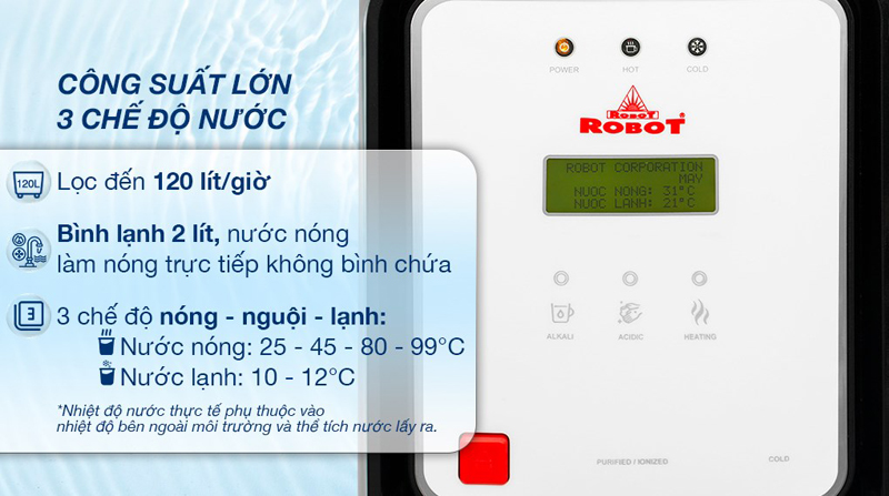 Máy lọc nước điện giải nóng nguội lạnh Robot UHC-6711 - Hàng chính hãng