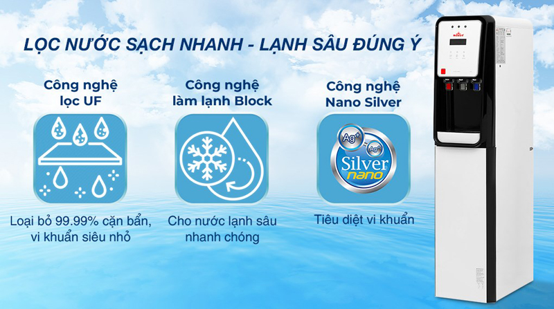Máy lọc nước điện giải nóng nguội lạnh Robot UHC-6711 - Hàng chính hãng
