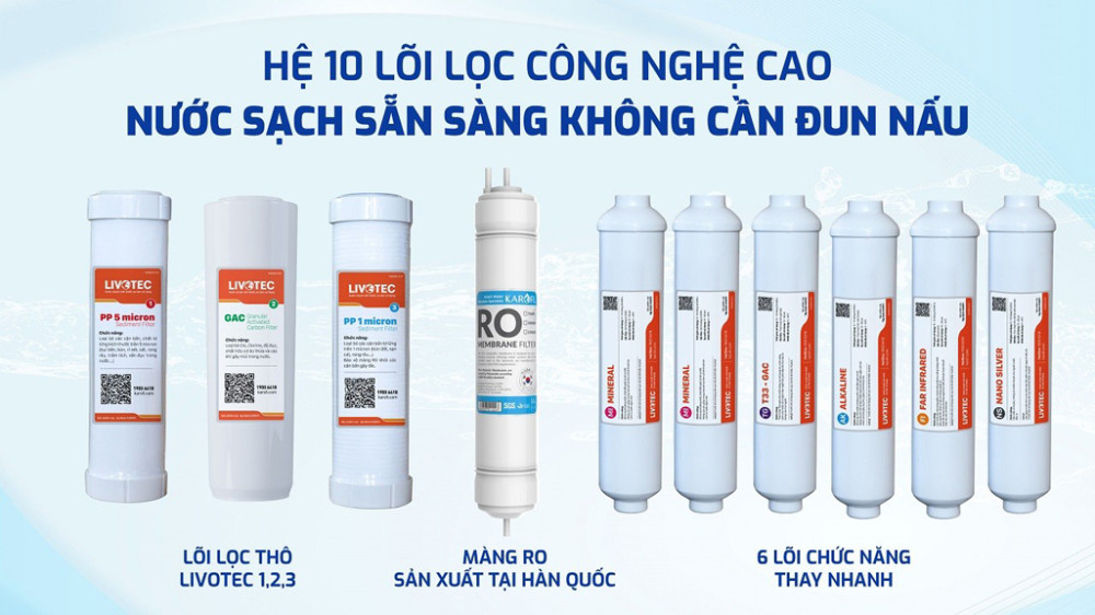 Máy lọc nước nóng nguội Karofi LIVOTEC 615S	  - Hàng chính hãng