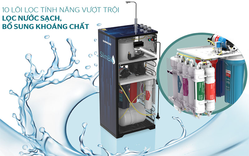 Máy lọc nước RO nóng lạnh Sunhouse SHA76213CK - Hàng chính hãng