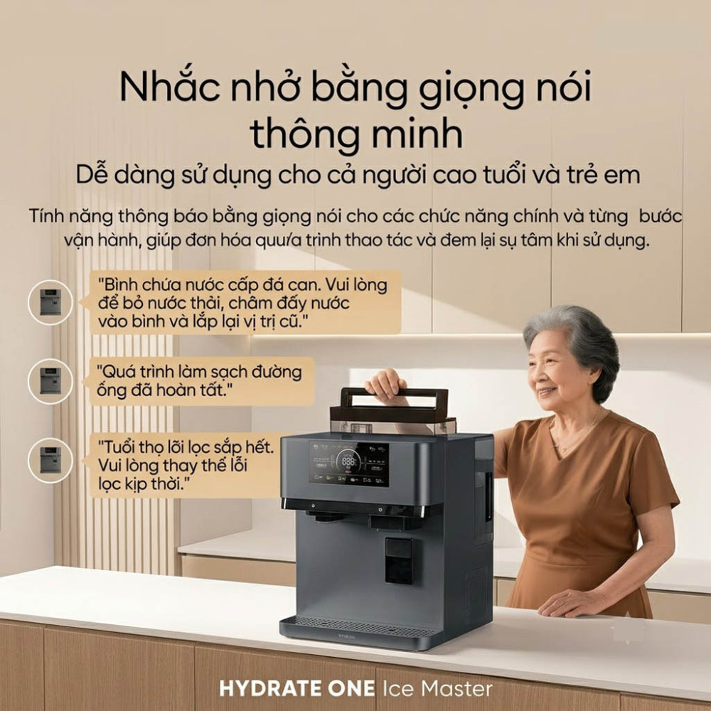 Máy lọc nước nóng lạnh Tineco HYDRATE ONE Ice Master - Hàng chính hãng