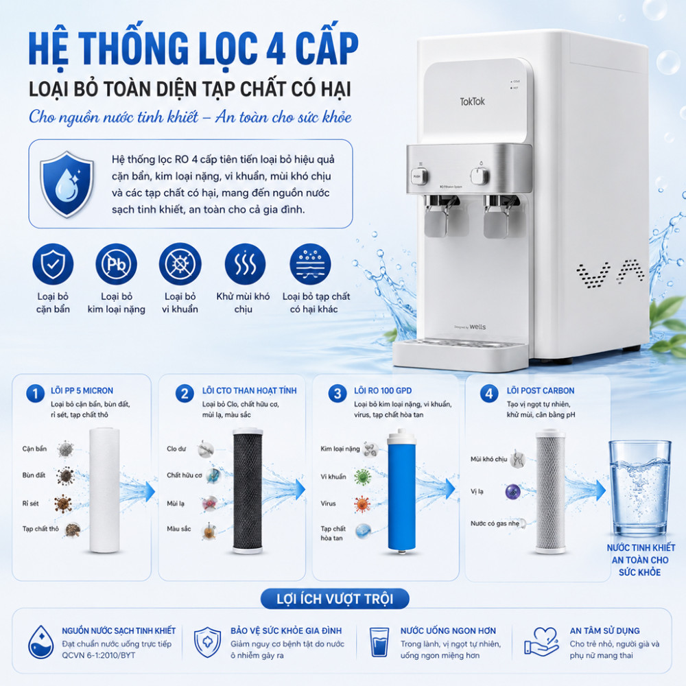 Máy lọc nước nóng lạnh TokTok TW-071 - Hàng chính hãng