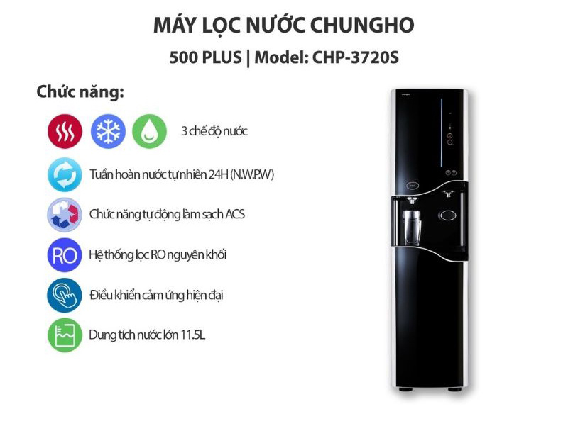 Máy lọc nước nóng lạnh ChungHo 500 PLUS - Hàng chính hãng