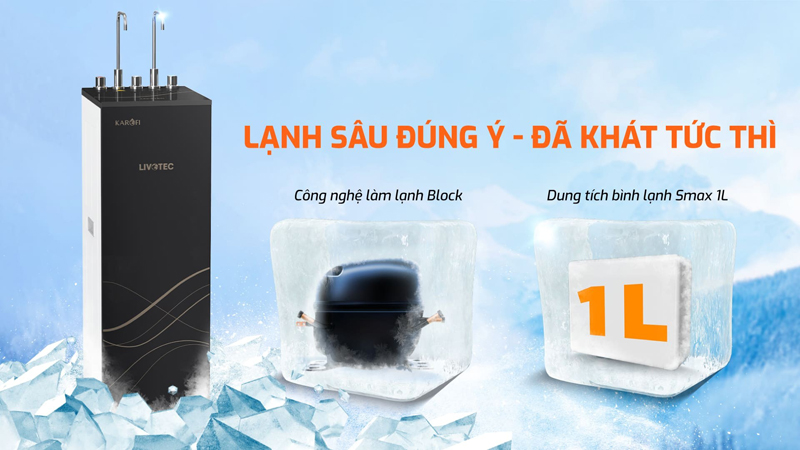Máy lọc nước nóng lạnh Karofi Livotec LVT-628 - Hàng chính hãng