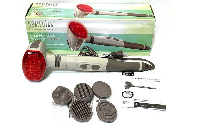 Máy massage cầm tay 2 đầu kèm nhiệt Homedics HHP-230-BL - Hàng chính hãng