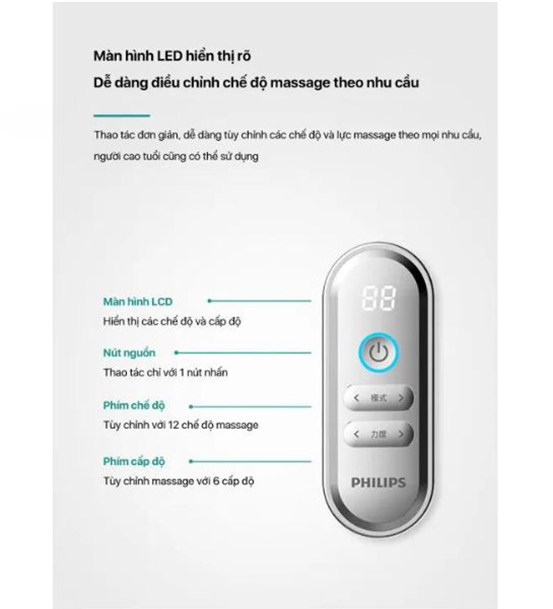 Máy massage cổ vai gáy Philips PPM3201N - Hàng chính hãng