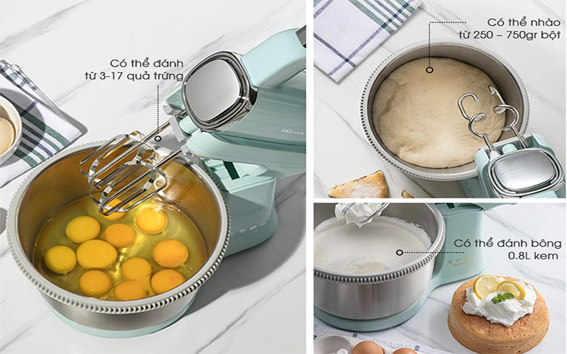 Máy nhồi bột đánh trứng để bàn Bear DDQ-B03V1 - Hàng chính hãng